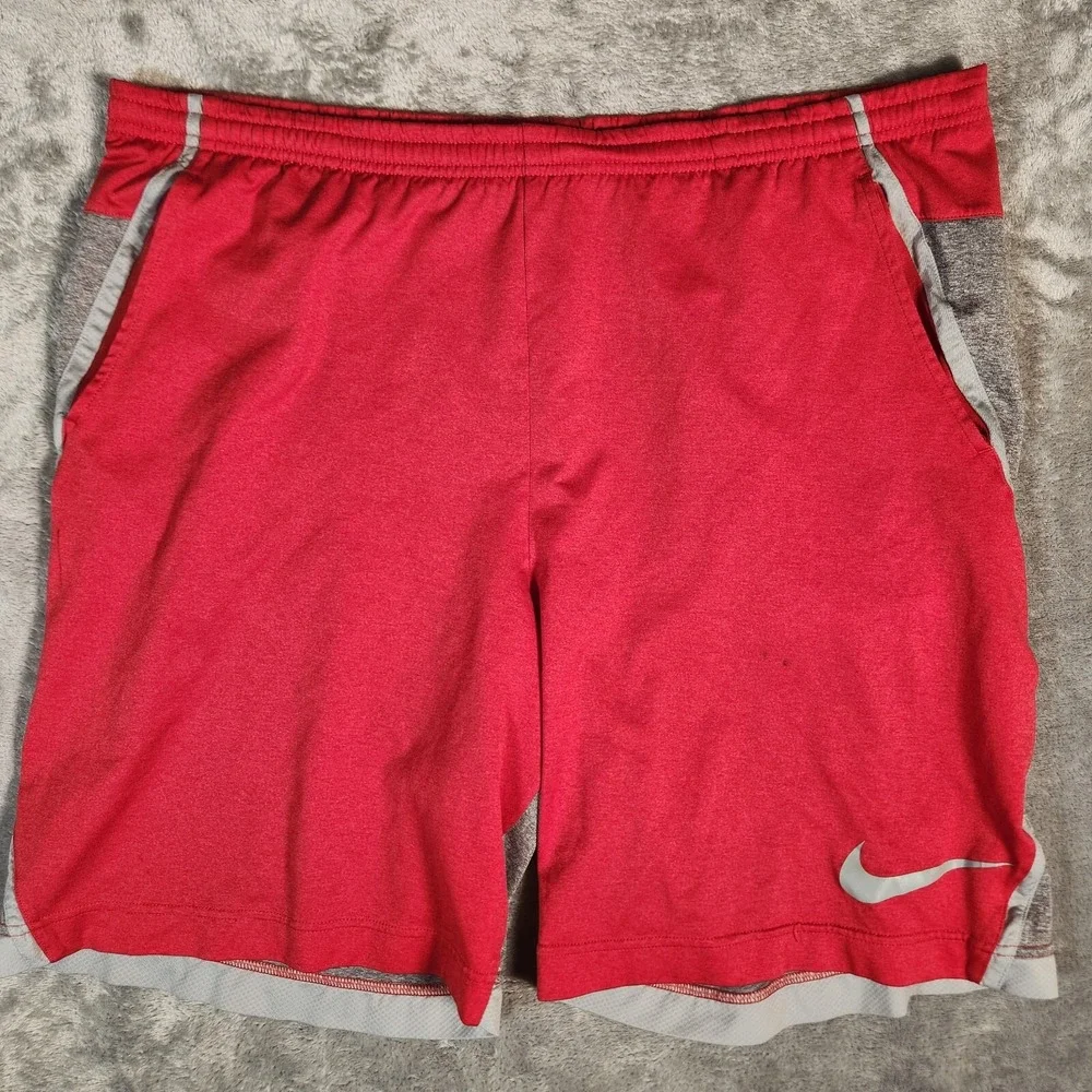Nike Running Shorts Men's 38X9 Red Gray Fit Dry Medium‎ Quick Dry